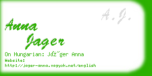 anna jager business card